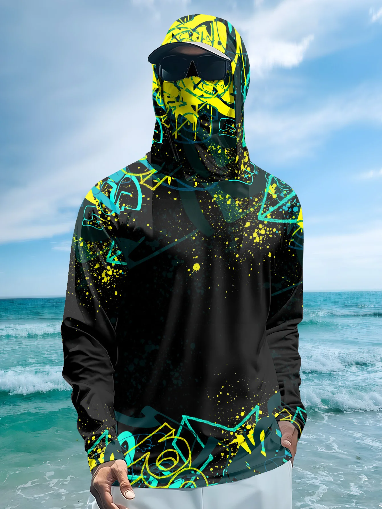 Fishing Mask Sun Protection - Sweat à capuche de pêche pour